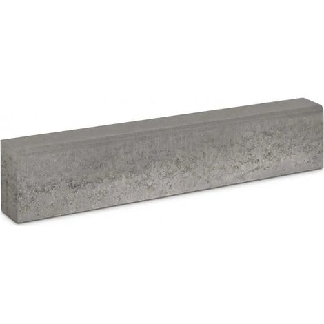 Bordillo hormigón gris 100x20x10 cm. / Unidad / 100x20x10 cm. / Aristas Rectas Gris