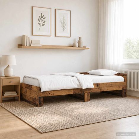 vidaXL Struttura letto con testata Legno antico 80 x 200 cm (1/5)
