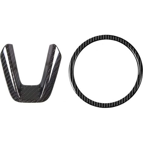Funda para volante de fibra de carbono con purpurina, cubierta para el logotipo del anillo del volante, accesorios para coche, para 3 6 CX-4 CX5 CX9 (1/2)