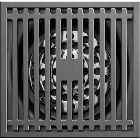 10cm Stainless Steel Floor Drain, Thick Bamboo, Bronze Grey, Odor-Proof, for Bathroom (1/5)