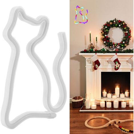 Décoration murale lumineuse LED en forme de chat coloré, idéale pour une demande en mariage, un mariage ou une fête d'anniversaire. (1/5)