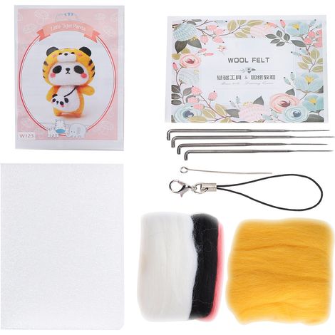 Needle Felting Kit Wool Felting Supplies Animal Plush Doll Toy DIY Making Material123 Little Tiger (1/5)