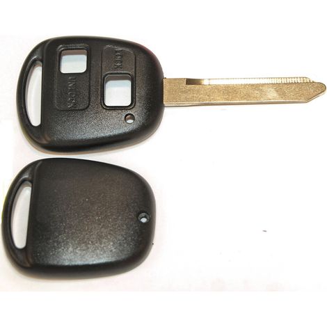 COQUE CLE ADAPTABLE TOYOTA 2 BOUTONS LAME CRANTEE FIXE (1/2)
