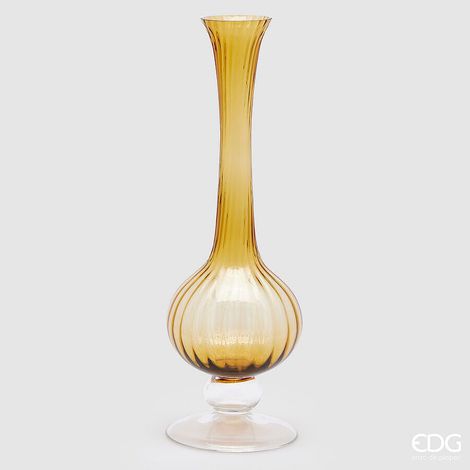 EDG Enzo De Gasperi Vaso Collolungo Righe H 55 Cm D 18 Cm Amber (1/3)