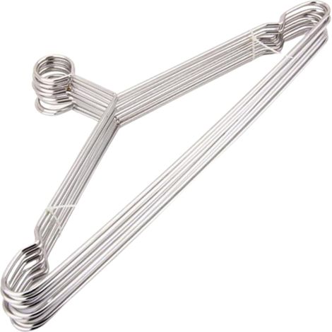 Diebstahlsichere Kleiderbügel aus Edelstahl, 10er-Set (mit Sicherungsring, Hotelstil), silberfarben (1/5)