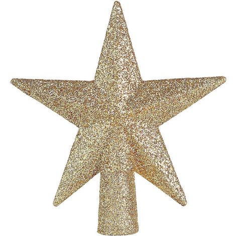 Étoile dorée pailletée pour sapin de Noël Décorations pour sapin de Noël Étoile de Noël pour sapin (1/4)