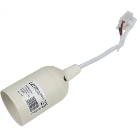 Portalámparas de construcción con cable y conector, blanco, 1xE27 60W Ecolight (1/4)