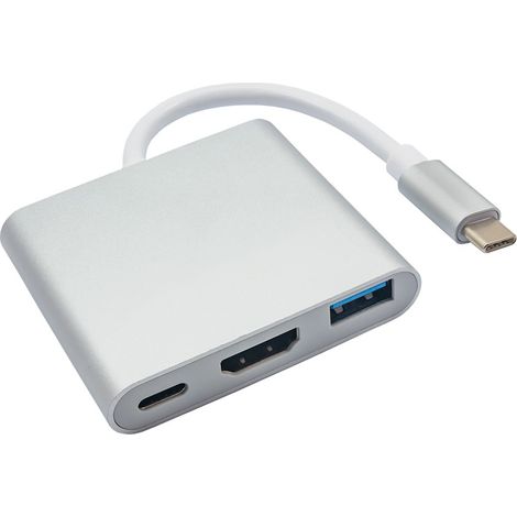 Hub USB-C - USB-C HDMI USB-A 3.0 Akyga AK-AD-57 Répartiteur pour clé USB MacBook