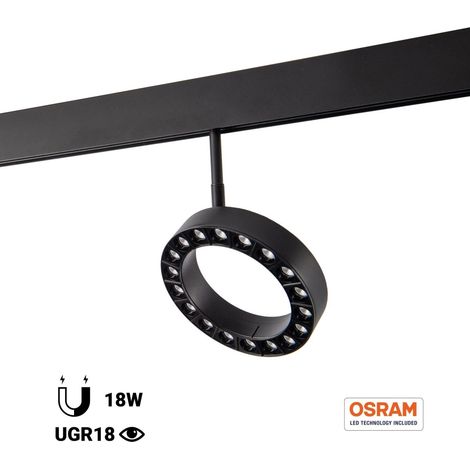 Luminaria Circular LED Para Carril Magnético 48V - Ø16cm -