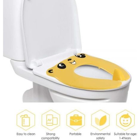 1 Réducteur de Toilette Pliable, Siège Enfant ABS, 8 Tampons Antidérapants, Avec Sac de Rangement, Pour Voyage et Maison (1/3)