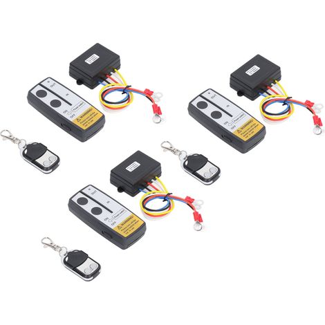 Universelle drahtlose Fernbedienung für elektrische Seilwinden – Set mit 3 Empfängern und 3 Tasten, kompatible Fernbedienung, 12V Seilwinden-Fernbedienungsset, praktisches Zubehör. (1/5)
