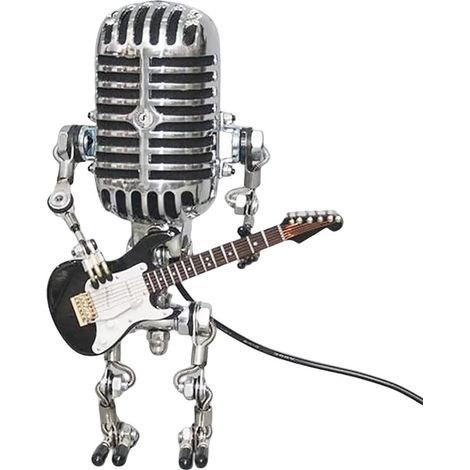 Lampe Robot Microphone - Métal - Dimmable - Décoration Rétro Pour Chambre Salon Bar - 1 Pièce (1/5)