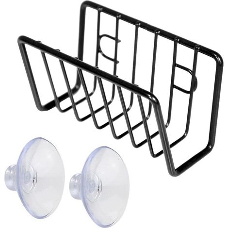 Panier Évier Ventouses + Porte-Éponge/Support Torchon Inox, organisateur antirouille sdb/cuisine