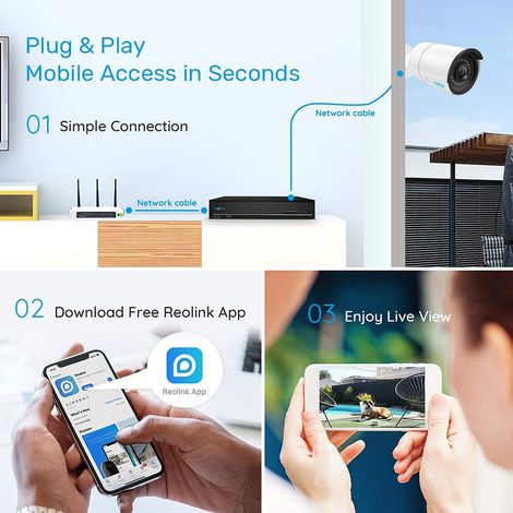 Reolink – Caméra de surveillance PoE NVR 8 canaux avec disque dur 2 To – Enregistrement 24/7 – Supporte 4MP 5MP 8MP – Accès local et à distance — vue 4