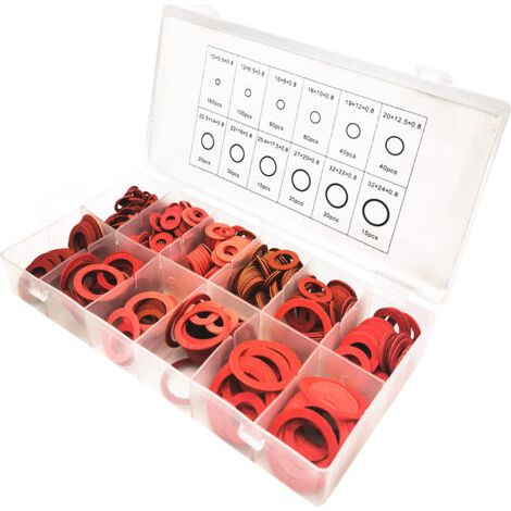Sollbry Lot de 600 rondelles plates en fibre de papier en acier rouge de 12 tailles différentes (1/5)