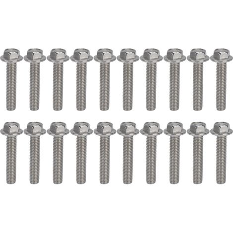 20 pièces Boulons Hexagonaux à collerette A2-70 Inox M10x1.5x50 avec rondelle DIN6921 (1/5)