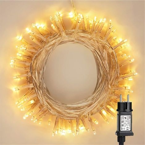Guirlande Lumineuse Intérieur Electrique, 10M 100 LED Blanc Chaud Sapin de Noël Guirlande 8 Modes Etanche Décorative Lumières pour Extérieure Noël Maison Fête Mariage Chambre Festival Soirée (1/5)