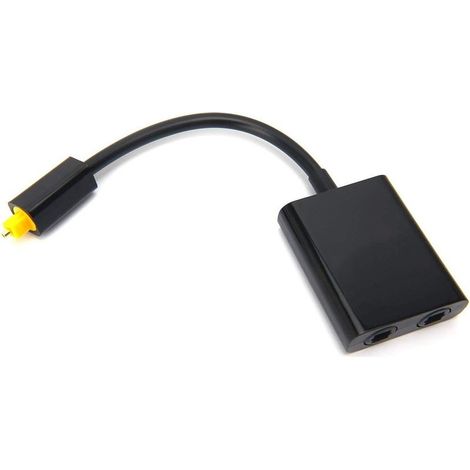 Répartiteur audio numérique à fibre optique 1 en 2 pour amplificateurs CD-DVD, téléviseurs, PS3, Xbox 360, avec 1 prise jack et 2 prises femelles. (1/3)