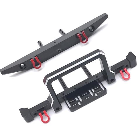 Pare-Chocs et en Métal pour Voiture sur 1/10 RC MN999 MN222 TRX4 SCX10 90046 90047 Pièces de Mise à Niveau de Voiture RC Noir