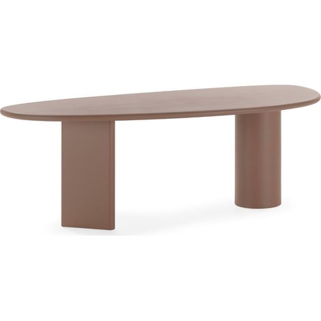 Table de salle à manger ovale moka (1/4)