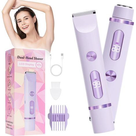 Rasoir électrique pour femme, zone intime, rechargeable, Violet (1/5)