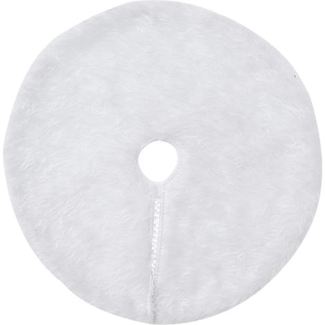 Ej.Life (1 Packung) flauschiger Mini-Baumrock in Weiß, rot-weiß umrandeter Baumrock, Weihnachts- und Feiertagsatmosphäre, Dekoration, 38 x 38 cm, Stoff (1/5)