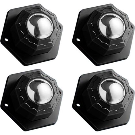 4 ruedas giratorias negras de 20 mm para muebles - Ruedas giratorias autoadhesivas con rodamiento de bolas de 360° - Con 2 orificios de montaje (1/5)