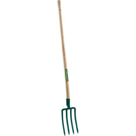 LEBORGNE Fourche à bêcher dame douille - 25 cm - manche pomme en bois certifié PEFC 100%