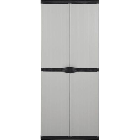 Maison Exclusive - Armadietto da Giardino con 3 Ripiani Grigio e Nero 68x40x168 cm (1/5)
