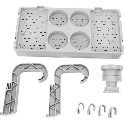 Panier de rangement pour piscine, porte-gobelets, organisateur suspendu au bord de la piscine, avec système d'évacuation de l'eau, compatible avec la plupart des piscines hors sol. Gris. (1/5)