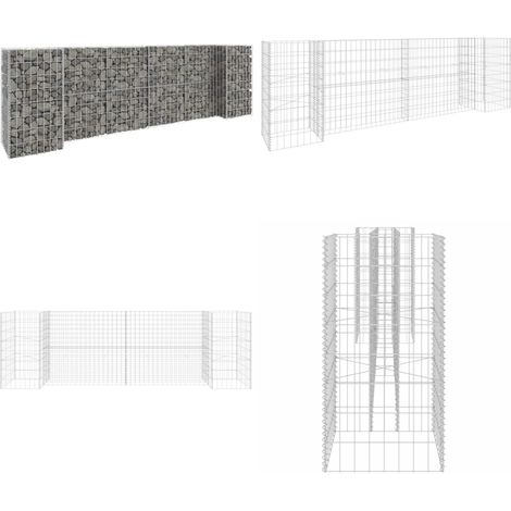 Jardinière à gabion en H Fil d'acier 260x40x80 cm - Jardiniere Gabion - Border Jardin - Décoration Extérieur - Bac Plante - Gabion Design - Home & Living (1/5)
