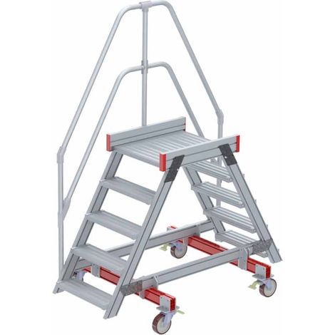 Euroline 512 mobiler Überstieg 60° Stufenausführung Alu gerieft Stufenbreite 600mm 5 Stufen