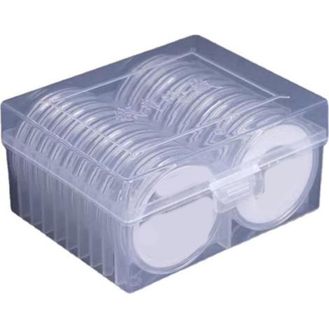 Capsules de rangement pour pièces de monnaie en plastique transparent - Étui de protection pour collection