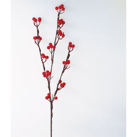 Ramo decorativo a LED di bacche rosse 0,75M Luce calda