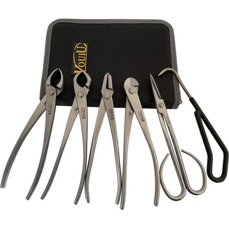 Bonsai Werkzeug Set 6-teilig mit Ledertasche, 210mm (1/5)