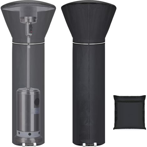 Housses de chauffage de terrasse imperméables améliorées avec ruban réfléchissant, fermeture éclair et sac de rangement, imperméable, résistante à la poussière, au vent, aux UV, à la neige, 220 x 85 x (1/5)