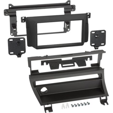 Kit Support Autoradio compatible avec BMW Serie 3 E46 avec 1 bouton - noir mat