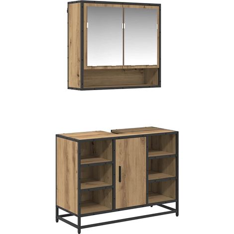 Bathroom Furniture Set 2 pcs Artisan Oak Engineered Wood vidaXL (1/5)