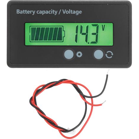 Indicateur de Capacité de Batterie LCD 10-100V avec Voltmètre et Rétroéclairage Vert (1/5)