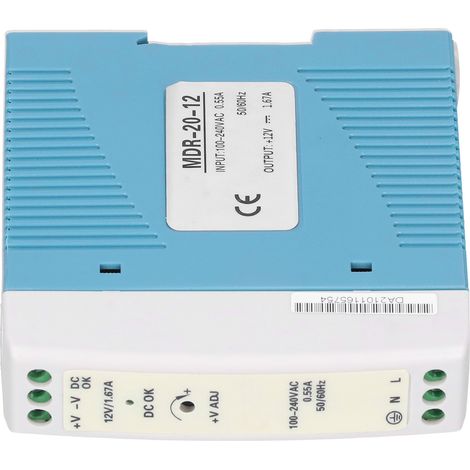 BERM Schaltnetzteil, ultradünner Industrietreiber auf Schiene MDR-20-12, 100–240 V AC (1/5)