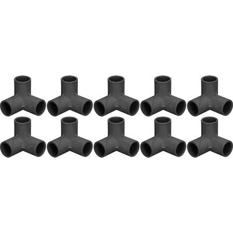 10 pezzi raccordi per tubi a 3 vie raccordo a T in plastica PVC connettore angolare a gomito diametro interno 25 mm nero