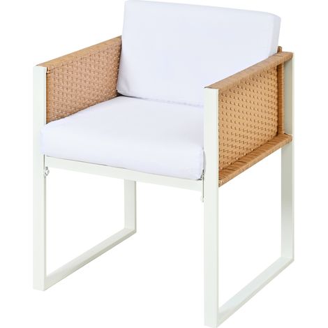Ensemble table et chaises de jardin en polyrotin, mobilier de jardin, ensemble repas de jardin 6 personnes avec fauteuils, housses en tissu amovibles et lavables