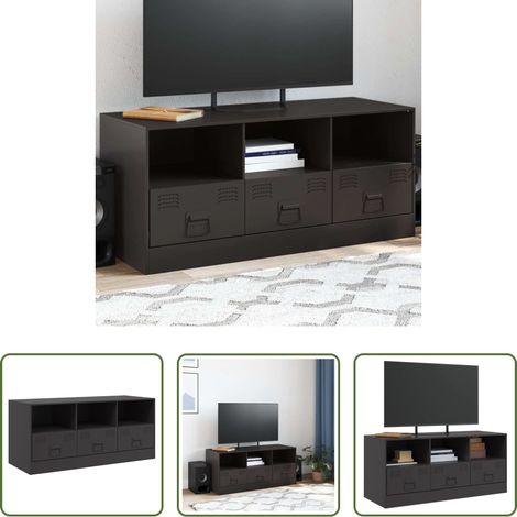 vidaXL Stahl-Schrank - TV-Schrank Schwarz 99x39x44 cm Stahl (1/5)
