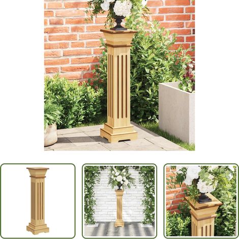 Support de fleurs - Support pilier carré à plantes Bois clair 17x17x66 cm MDF (1/5)