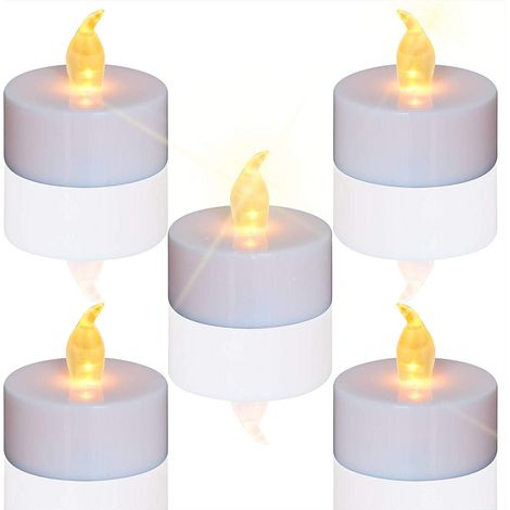 12 Pack LED Candles, Unscented Candles, Flameless Tea Lights, Transparent Flickering Light, Electric Light (1/5)