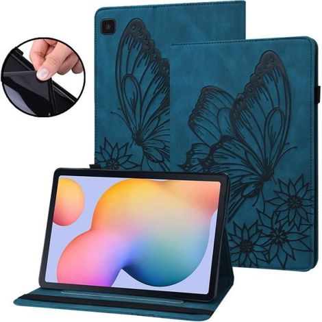 Coque - Samsung - Galaxy Tab S6 Lite - Cuir PU - Silicone TPU - Bleu (1/4)