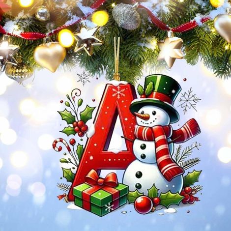 Irovami Pendentif plat en acrylique pour sapin de Noël, pendentif de décoration de Noël pour la maison A