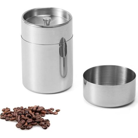 Boite à Cafe Moulu Hermétique, Boite à Thé Vrac Pot à Café avec Couvercle à Double Joint pour Café, Poudre, Sucre, Thé (1/5)