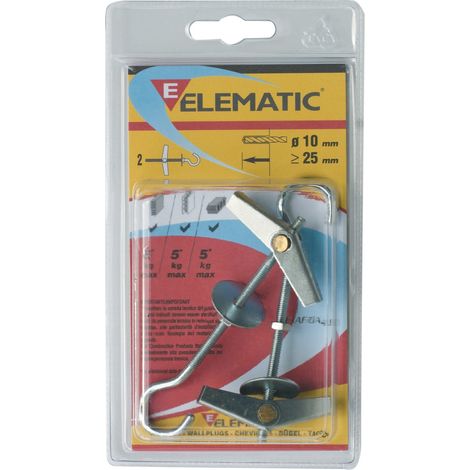 cf 2 pz elematic ancore ancorine ETAF/OC mm 4x10 fissaggio parete tassello (1/2)