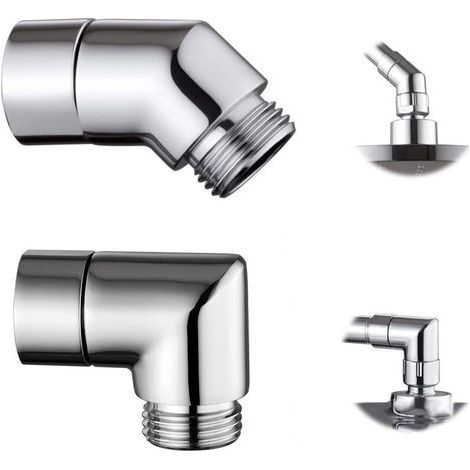 2pcs Bathroom Hand Shower Shower Head, 90°/135° Elbow Tilt Shower Head Adapter, Brass Hand Shower Adapter, for Universal 1/2 Inch Shower Interface (1/5)